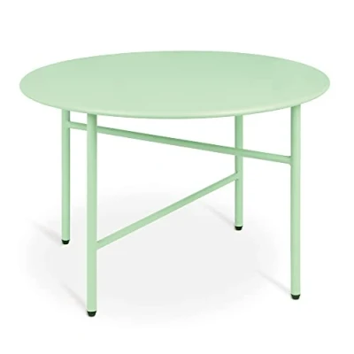 Abbildung von bomoe Runder Beistelltisch Metall Mint Ø 53 cm Tischplatte Kratzfest Stabiler Wohnzimmer Couchtisch Leicht In &amp; Outdoor Gartentisch Balkon Tisch Terrasse Nachttisch Bett Schlafzimmer Finn