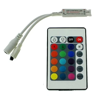 Abbildung von Lumonic Mini 24Key RGB Controller 12V 72W RGB; 4 Pin Plug + Play Fernbedienung für Fernsehen, Medienabspieler, Elektronikgerät
