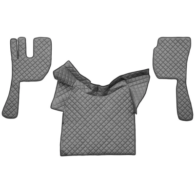 Abbildung von F CORE ECO LEATHER Q FL02 GRAY Fußmattensatz Kunstleder vorne 3 grau Maßgefertigt