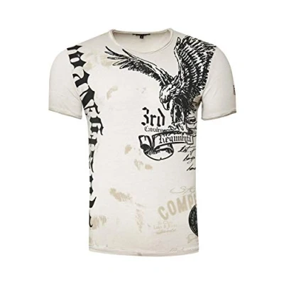 Abbildung von Rusty Neal MIT Adlerprint Tshirt print, Herren, Größe: Large, Beige