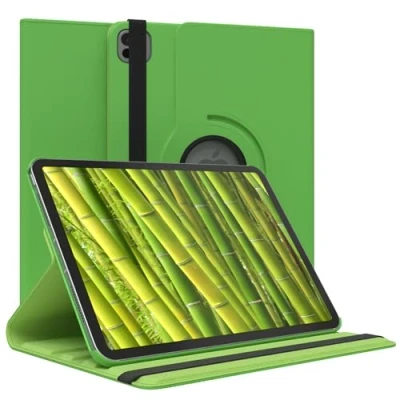 Abbildung von EAZY Case Tablet Hülle für iPad Pro 10,9&quot; (2024) Schutzhülle 10,9 Zoll Smart Cover Rotationcase zum Aufstellen Klapphülle 360 drehbar mit Standfunktion Tasche Kunstleder Grün