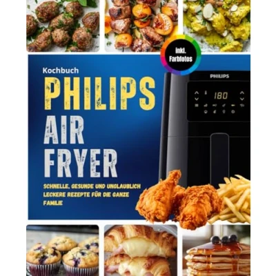 Abbildung von Philips Airfryer Kochbuch : Schnelle, gesunde und unglaublich leckere Rezepte für die ganze Familie Das Heissluftfritteuse Rezeptbuch