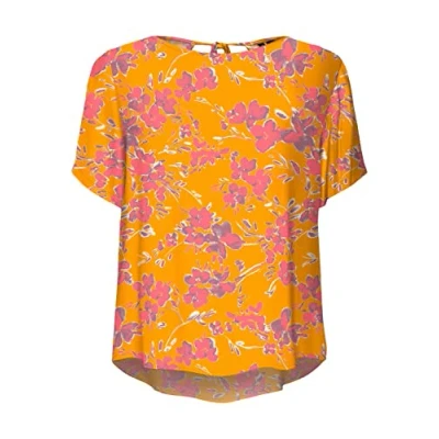 Abbildung von Vero Moda Women&#039;s VMMENNY SS WVN GA Top, Radiant Yellow/AOP:Mille, S