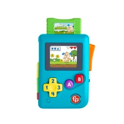 Abbildung von Fisher Price Lern und Spielspaß für Babys Kleinkinder, Lil’ Gamer Spielkonsolen Attrappe mit Lichtern Musik ab 6 Monaten, mehrsprachige Version, HXC32