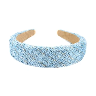 Abbildung von axy Haarreif aus Tweed Stoff gepolstertes, Vintage Damen Haareifen Haarband