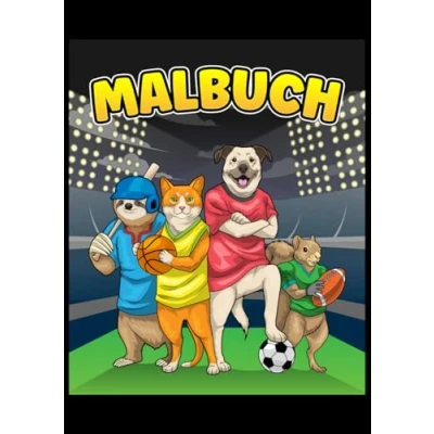 Abbildung von Sport Tiere Malbuch: XXL Malbuch für Kinder mit 120 Ausmalbilder von Tieren beim im DIN A4 Format