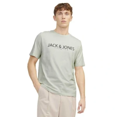 Abbildung von Jack &amp; Jones Premium LOGO Rundhals Tshirt print, Herren, Größe: Small, Green tint