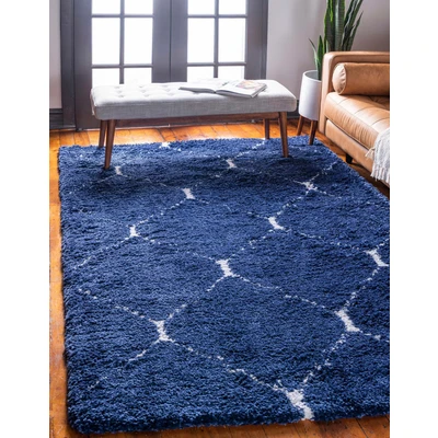 Abbildung von Myflair Möbel &amp; Accessoires Hochflor Teppich &quot;Temara Shag&quot;, rund, gewebt, Rauten Design, weich kuschelig