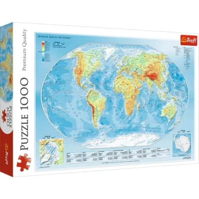 Abbildung von Trefl 10463 Puzzle, Weltkarte, 1000 Teile, Premium Quality, für Kinder ab 12 Jahren, Farbig