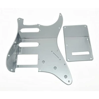 Abbildung von Dopro Strat HSS Gitarre Pickguard ST Back Plate Tremolo Cover für USA/Mexican FD Silver Mirror 1 lagig