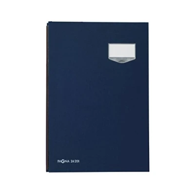 Abbildung von Pagna 24201 02 Unterschriftsmappe de Luxe 20 teilig Leineneinband, dehnbarer Rücken, rosa Löschkarton Beschriftungsschild, blau