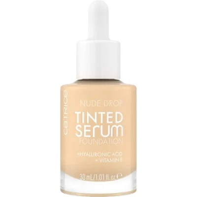 Abbildung von Catrice Nude Drop Tinted Serum Foundation, Nr. 005W, Nude, langanhaltend, mattierend, natürlich, für sensible Haut, vegan, ölfrei, ohne Parfüm, Alkohol, 1er Pack (30ml)