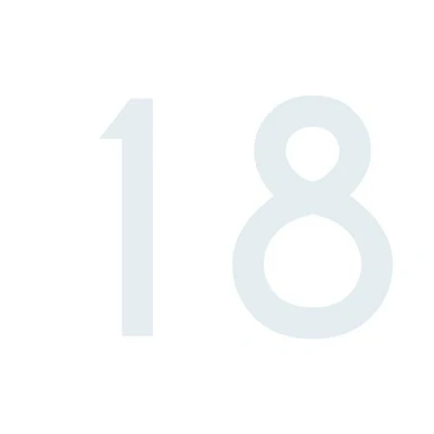 Abbildung von Zahlenaufkleber Nummer 18, weiß, 10cm (100mm) hoch, Aufkleber mit Zahlen in vielen Farben + Höhen, wetterfest