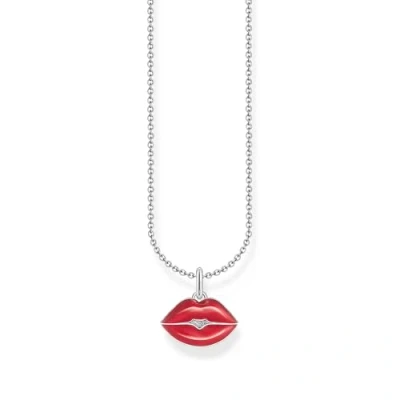 Abbildung von Thomas Sabo Kette mit rotem Kussmund Anhänger 925 Sterlingsilber KE2230 664 10