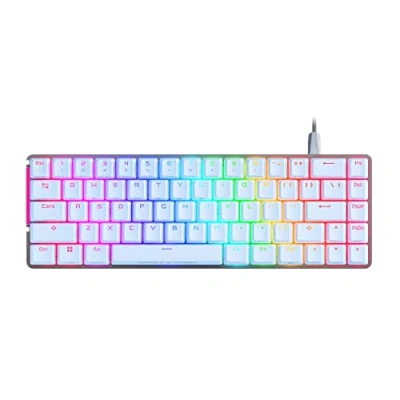 Abbildung von ASUS ROG Falchion Ace Mechanische Gaming Tastatur, RGB Beleuchtung, NX Rote Switches, Stabilisatoren Schallschutzschaum, PBT Tasten, verkabelt mit KVM, Layout Italien, Weiß