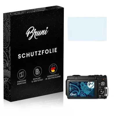Abbildung von Bruni Schutzfolie kompatibel mit Olympus TG 860 Folie, glasklare Displayschutzfolie (2X)