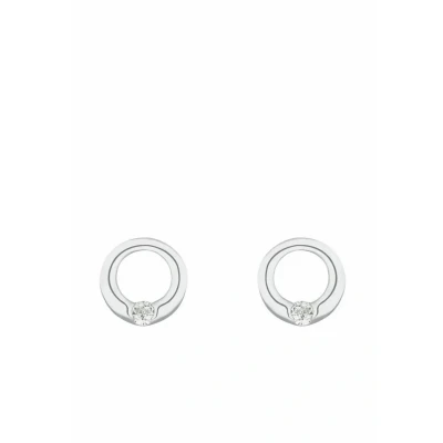 Abbildung von Amor Ohrstecker 925 Sterling Silber Damen Ohrschmuck, mit Zirkonia synth., 0,8 cm, Silber, Kommt in Schmuck Geschenk Box,