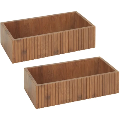 Abbildung von WENKO Aufbewahrungsbox &quot;Modell Mera&quot;, (Set, 2 St.), Organizer aus geräuchertem Bambus für die Küche, Landhaus Stil