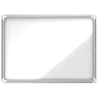 Abbildung von Nobo abschließbarer Schaukasten mit magnetischer Notiztafel, 8 x A4, Premium Plus, Weiß, 1902559