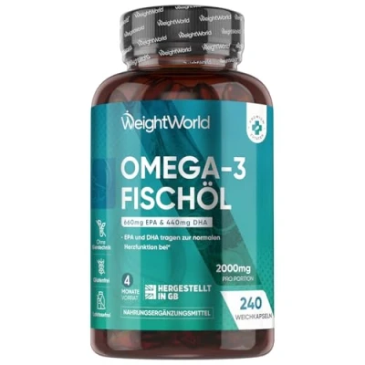 Abbildung von WeightWorld Omega 3 Fischöl Kapseln