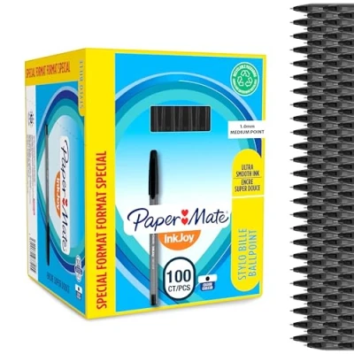 Abbildung von PAPER MATE InkJoy 100ST Kugelschreiber mittlere Spitze (1,0 mm) Schwarz 100 Stück