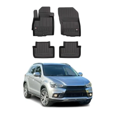 Abbildung von OMAC Gummi Fußmatten kompatibel mit Mitsubishi ASX 2010 2023 Premium TPE Automatten 4tlg