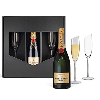 Abbildung von Prime Presents Champagner Geschenkset: Moet &amp; Chandon (0,75 l) mit 2 Gläsern von Wertmann living