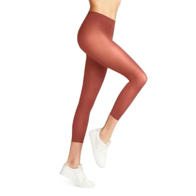 Abbildung von FALKE Damen Leggings Pure Matt 50 DEN Capri W LE halb blickdicht einfarbig 1 Stück, Rot (Lobster 8862) neu umweltfreundlich, M