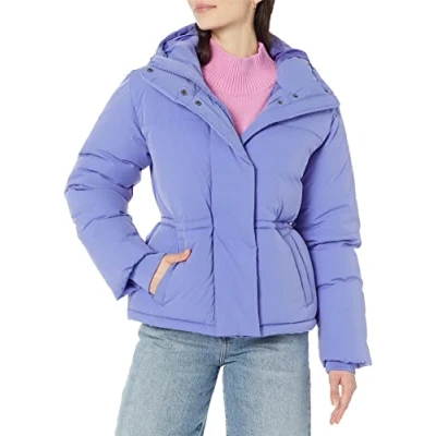 Abbildung von Amazon Essentials Damen Kurze, taillierte Daunenjacke (in Übergröße erhältlich), Lila Blau, XXL