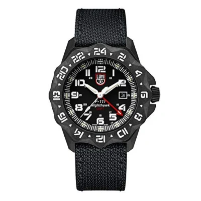 Abbildung von Luminox F 117 Nighthawk XA.6441 Herrenuhr 44mm Pilotenuhr in Schwarz mit Datumsanzeige zweite Zeitzone 200m wasserdicht Saphirglas