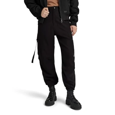 Abbildung von G Star Cropped Drawcord Cargohose, Damen, Größe: 26, Dk black