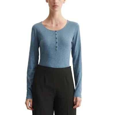 Abbildung von Marc O&#039;Polo HENLEY, LONG Sleeve Langarmshirt, Damen, Größe: XL, Hazy blue