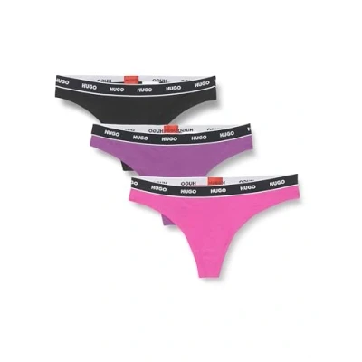 Abbildung von Hugo Damen Triplet Thong Stripe, Silver40, XL EU
