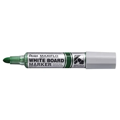 Abbildung von Pentel Maxiflo MWL5W DX, Whiteboard Marker, extra breit, konisch, grün, 12 Stück
