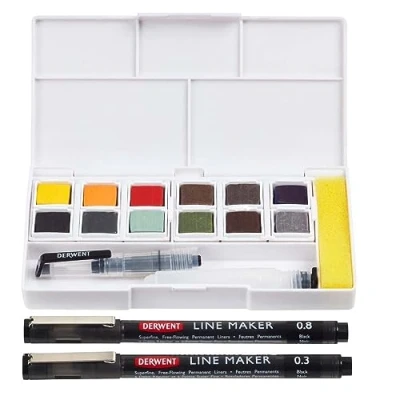 Abbildung von Derwent line and wash paint set DIB2305866 (06 21)