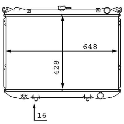 Abbildung von KOYORAD PL020504 Kühler, Motorkühlung Aluminium für Fahrzeuge mit Schaltgetriebe 430mm 648mm 16mm Kühlrippen gelötet NISSAN: Pick Up, TERRANO 1