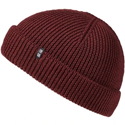 Abbildung von Enter the Complex® Fisherman Beanie, 100% Merino Wolle, Docker Mütze, Fischermütze, Seemannsmütze, Ribbstrick, Damen und Herren, Maroon