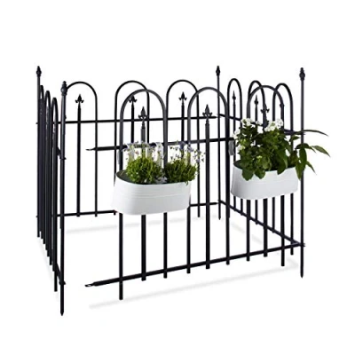 Abbildung von relaxdays Gartenzaun Metall 4er Set GOTH
