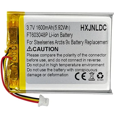 Abbildung von DC 3.7V 1600mAh FT603048P Wiederaufladbare Li Ionen Polymer Batterie für Steelseries Arctis 9X Wireless Gaming Headset Battery Replacement