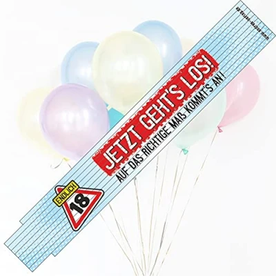 Abbildung von Zollstock zum 18. Geburtstag Jetzt gehts los sehr hochwertig bedruckt
