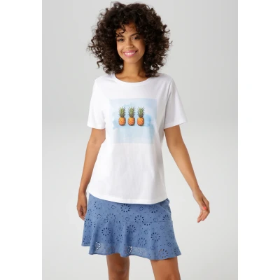 Abbildung von Aniston CASUAL T Shirt, mit tropischem Ananas Frontdruck NEUE KOLLEKTION