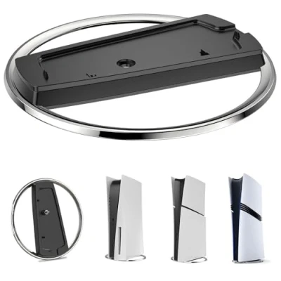 Abbildung von LOKYOYO Vertikaler Ständer für PS5/PS5 Pro Konsolen, kompatibel mit Playstation 5 Slim, Metallsockel, rutschfeste Halterung PS5 Slim &amp; Disc/Digital Console