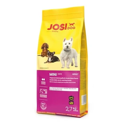Abbildung von JosiDog Mini (3 x 2,7 kg) Adult Premium Trockenfutter für ausgewachsene, kleine Hunde mit hochwertigem Geflügelprotein Extrakleine Kroketten Powered by JOSERA Hundefutter 3er Pack