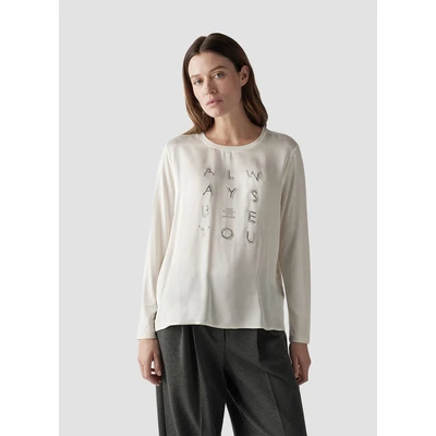 Abbildung von LeComte Print Shirt &quot;LeComte Elegantes Langarmshirt mit Strass Details in Cremeweiß&quot;