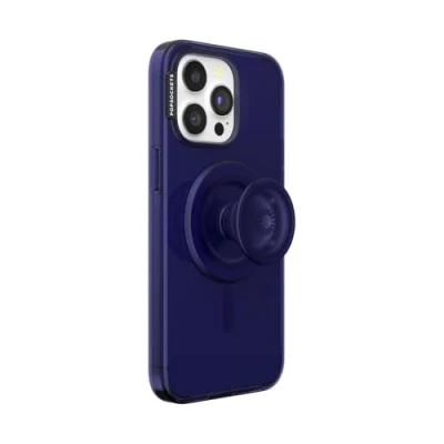 Abbildung von PopSockets iPhone 15 Pro Max Hülle mit rundem Handygriff, kompatibel MagSafe, Handyhülle für Max, kabelloses Laden Navy