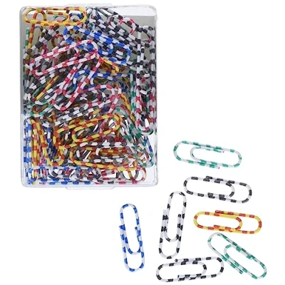 Abbildung von TSI 48019 Büroklammern 28 mm, 100 er Packung, farbig gestreift