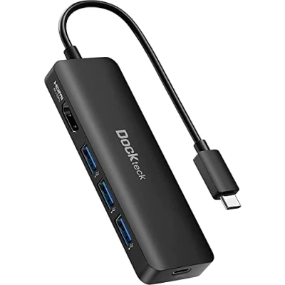 Abbildung von USB C Hub für MacBook Air M2, Dockteck 5 in 1 Dock HDMI Adapter 4k 60hz, 3 3.0, 100W PD Pro/Air M1/M2, iPad Pro, Steam Deck
