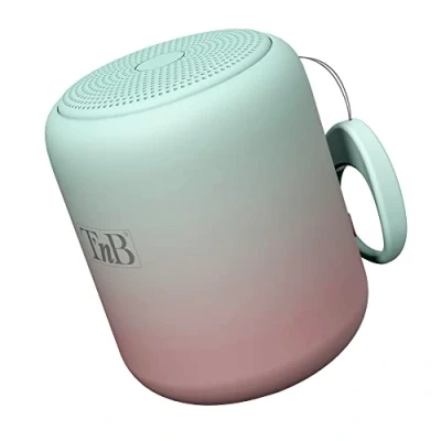 Abbildung von T&#039;nB Tragbarer Bluetooth Lautsprecher, kabellos, Mini Format, trendiges und farbenfrohes Design, Betriebsdauer bis zu 8 Stunden, IPX4, spritzwassergeschützt Weiß Blau