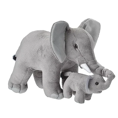 Abbildung von WILD REPUBLIC Mom and Baby Elefant, Großes Kuscheltier, 38 cm, Geschenkidee für Kinder, Kuscheltier mit Baby, Riesen Stofftier aus recycelten Wasserflaschen