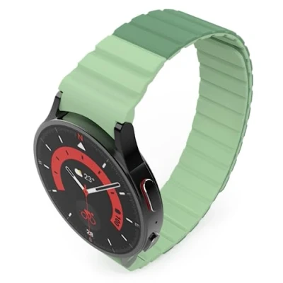 Abbildung von System S Armband 20 mm aus Silikon magnetisch für Samsung Galaxy Watch 5 4 in Grün